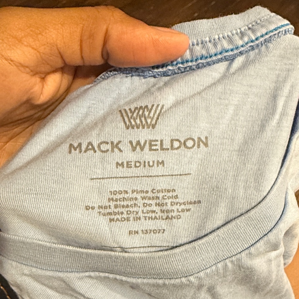 Mack Weldon Light Blue Short Sleeve Tee - Picture 2 of 2